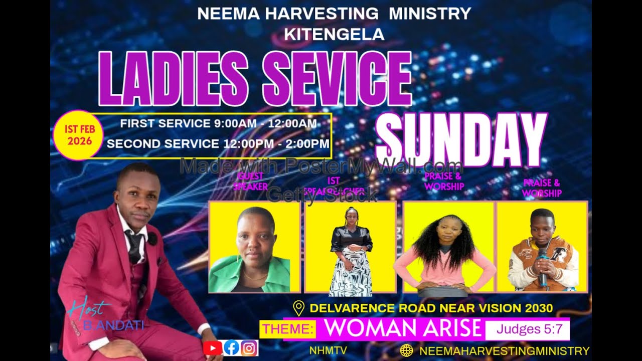 WELCOME TO OUR TODAY'S FLAMBOYANT LADIES SERVICE BLESSSING AWAITS YOU IN THE ALMIGHTY GOD.