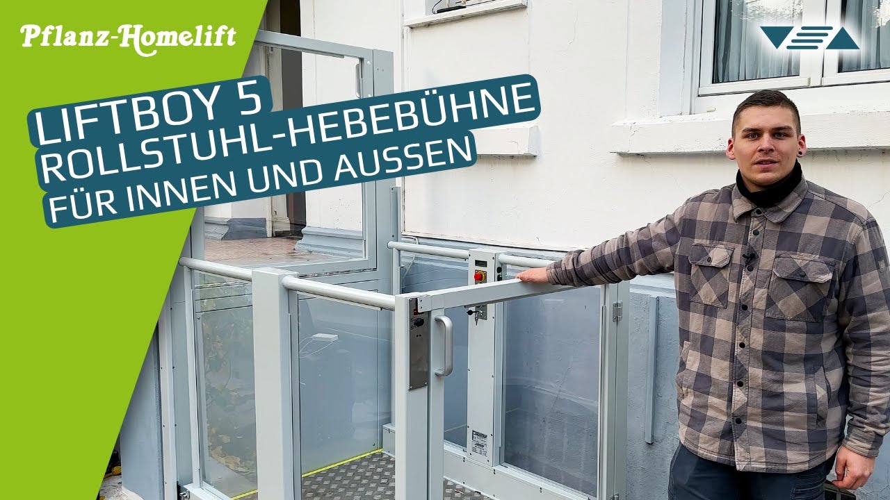 Aufbau einer Rollstuhl-Hebebühne Liftboy 5 ▽△ der Plattformlift von Lehner Lifttechnik