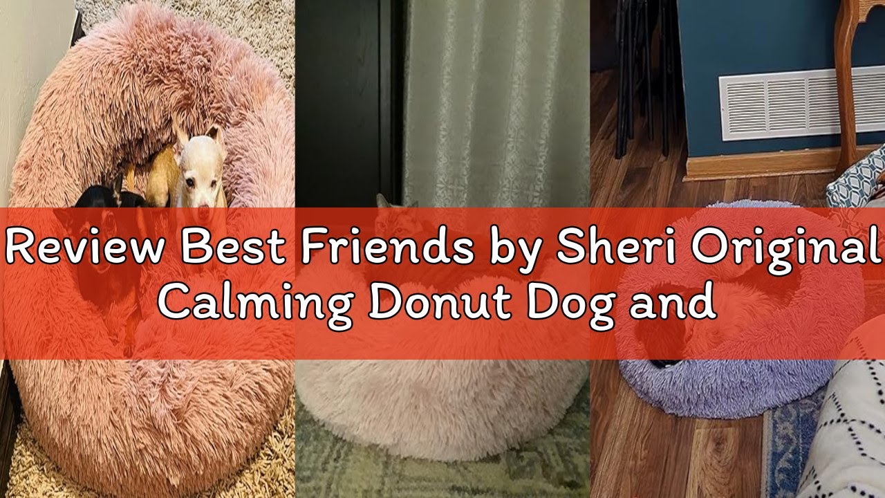 Review Best Friends by Sheri Original Calming Donut Dog and Cat Bed, Shag Faux Fur, Cotton Candy Pin