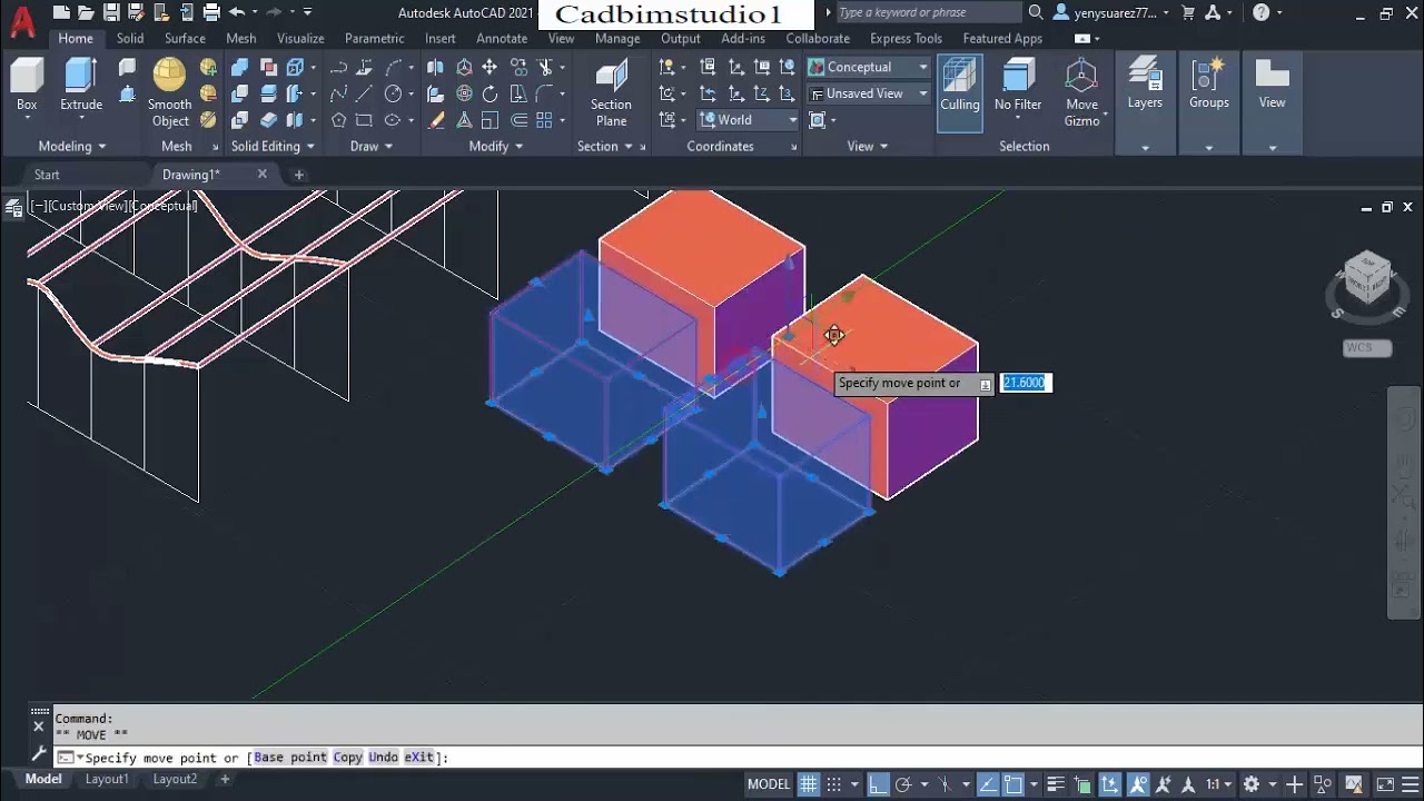 12-й курс, команда AutoCAD 3D Sweep