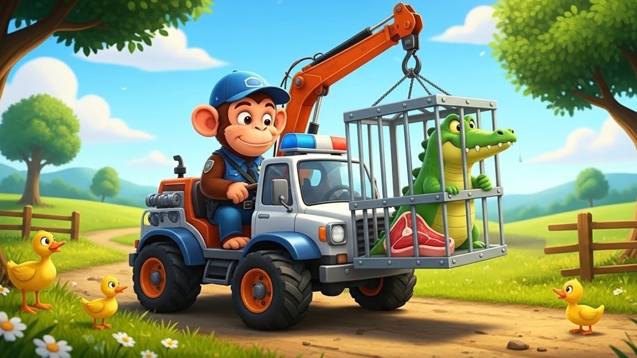 Funny Monkey Saves His Banana Farm and Befriends a Giant Crocodile 🍌🐊