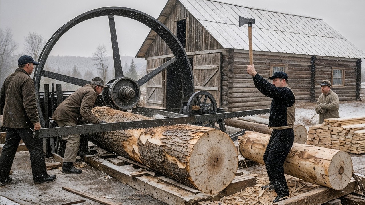 Traditional Log Sawing vs Modern Sawmill | How Logs Become Lumber