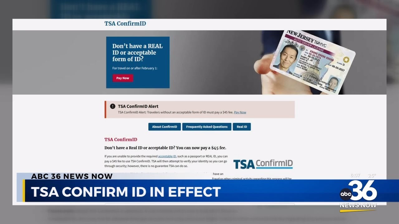 TSA Confirm ID in effect