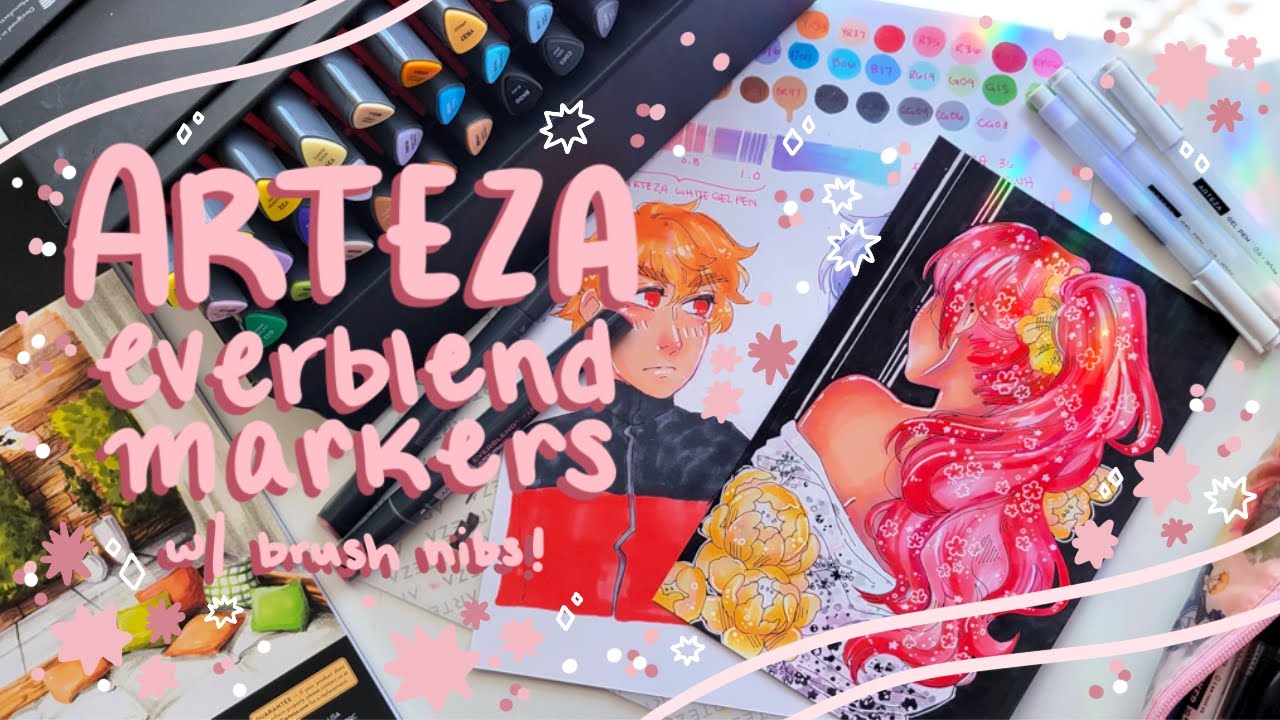 ﾐ☆ Arteza Everblend Markers with BRUSH nibs!