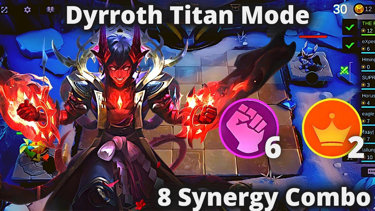 DYRROTH PRINCE TITAN MODE WITH 8 SYNERGY & 6 WRESTLER | MLBB MAGIC CHESS BEST SYNERGY COMBO TERKUAT