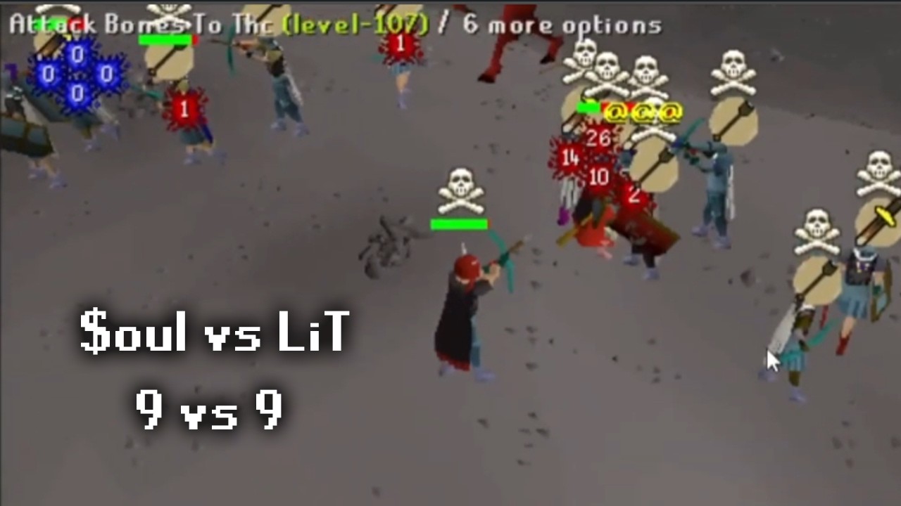 Soul vs LiT 9v9 clan war on 2004Scape.