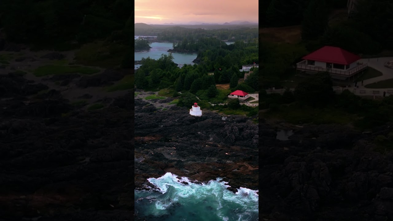 Epic Lighthouse Drone Shot | Vancouver Island Coastline #Shorts
