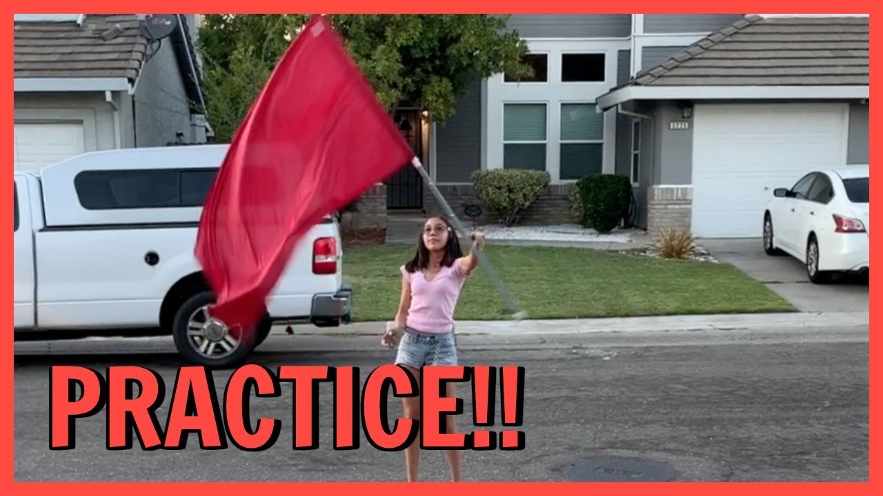 PRACTICING COLOR GUARD! - September 2, 2019