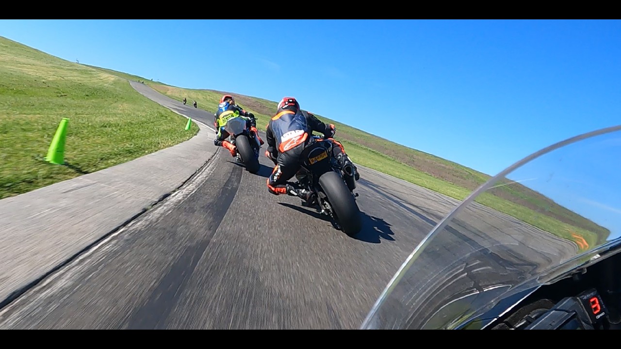 PTT Thunderhill East on 3/14/26, A Group, 2004 GSXR 1000 with Bill on Triumph.