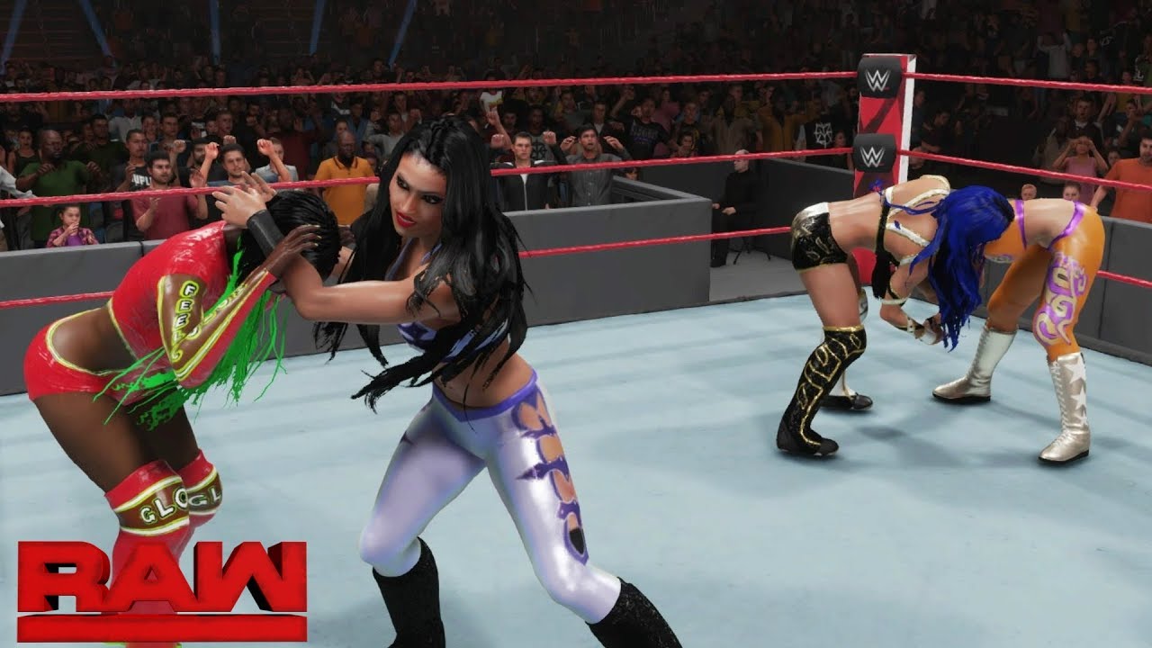 WWE 2K19 RAW BAYLEY VS SASHA BANKS VS MELINA VS NAOMI