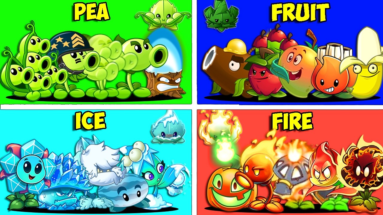 Random 18 Elements Of Plant Teams Vs All Zombies - Who WIll Win? - Pvz 2 Team Plant Battlez