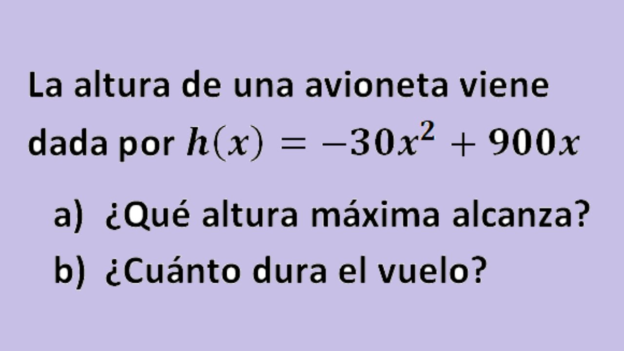 Función Cuadrática Problema de Aplicación