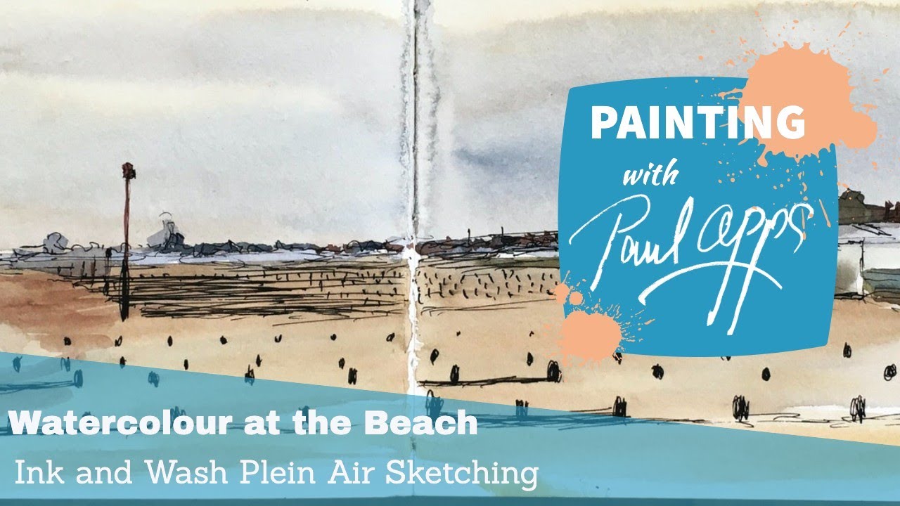 Watercolour at the Beach - Ink and Wash Plein Air Sketching