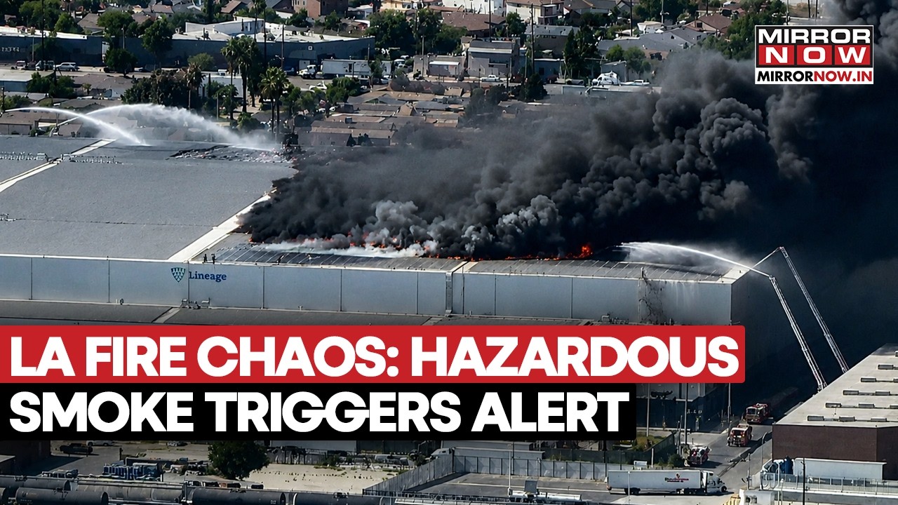 Los Angeles Warehouse Fire Chaos: Hazardous Smoke Across Skyline Triggers Shelter-In-Place Alert