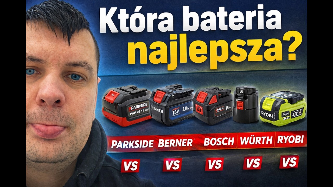 &bdquo;Kt&oacute;ra bateria 18V najlepsza? Parkside 8Ah vs Berner vs Bosch vs W&uuml;rth vs Ryobi &ndash; wady i zalety!&rdquo;