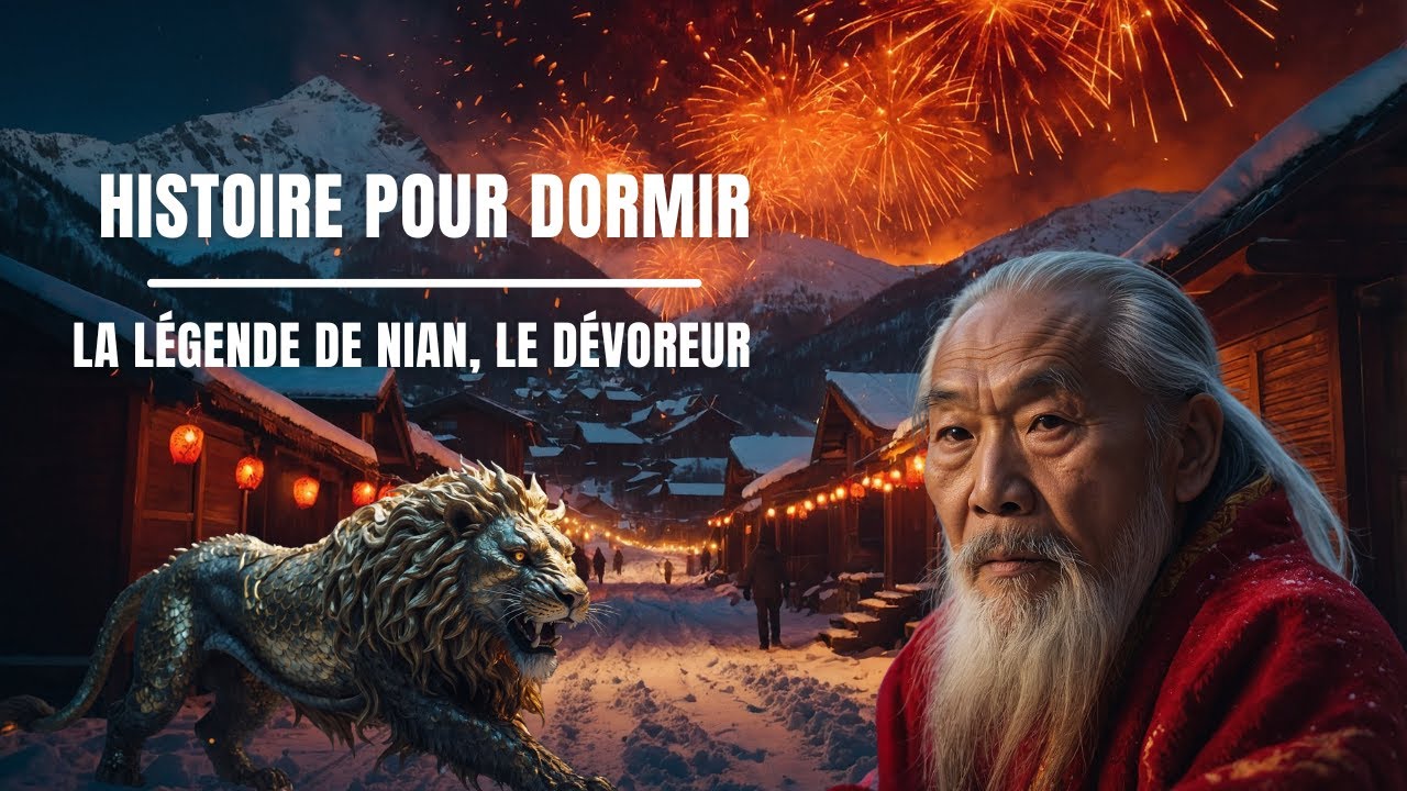 Histoire pour Dormir: La Légende de Nian, le Dévoreur 🔥🐉 – Conte du Nouvel An Chinois