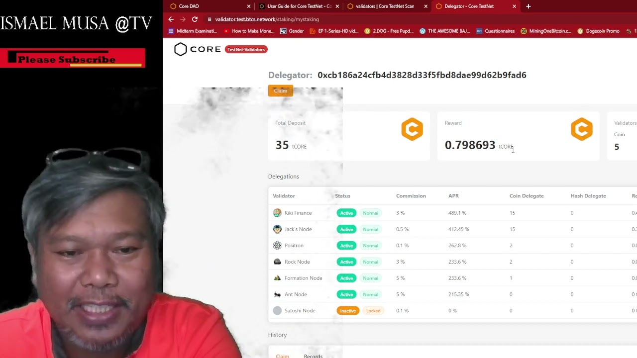How to Delegate Core Coins in the CORE Chain Testnet