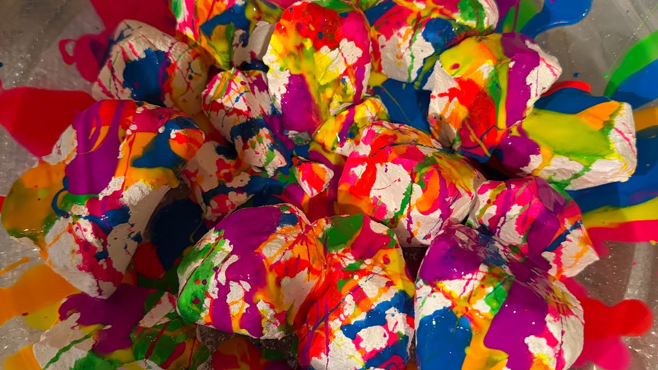 Paint and Dye Splattered Chalk Chunks 
