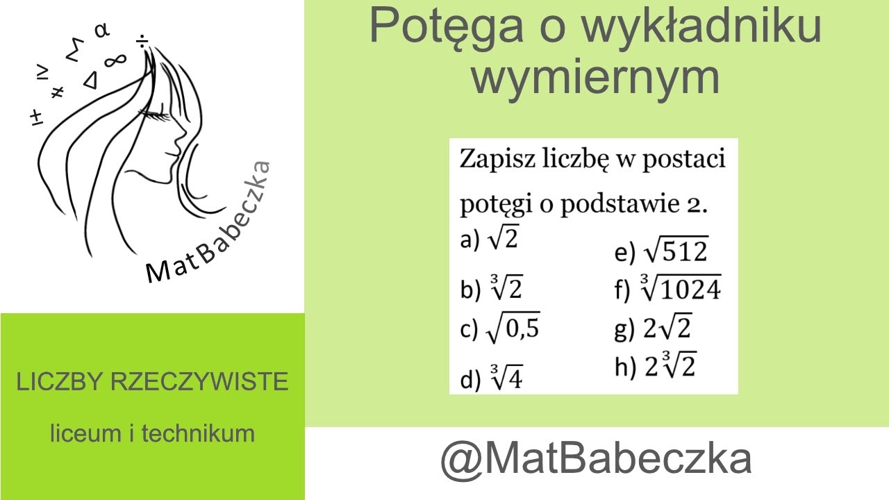 1.9.1 Zapisz liczbę w postaci potęgi o podstawie 2.a)√ 2b) ∛2 c) √0,5 d) ∛4 e) √512 f) ∛1024 g) 2√2
