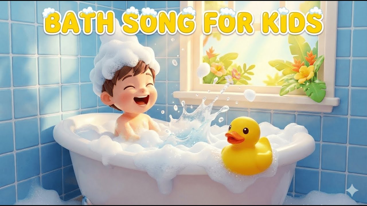 Bath Song for Kids 🛁 Splish Splash Bubbles Nursery Rhyme #shorts