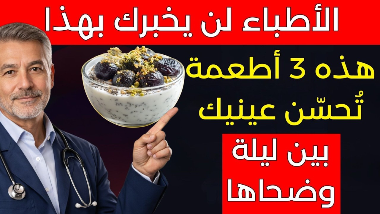 جدد بصرك بعد الستين: ٣ أطعمة سحرية تناولها قبل النوم