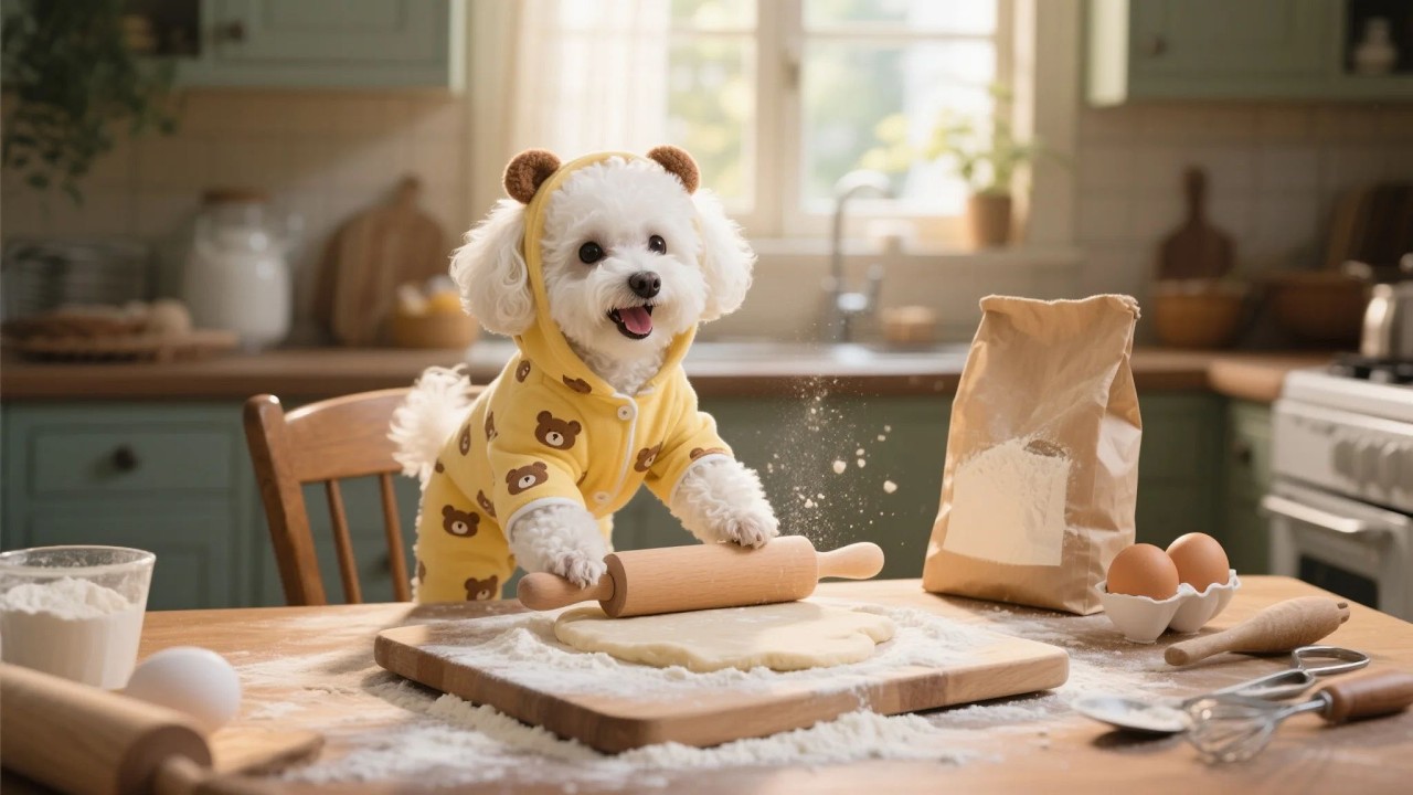 Funny story about baby pupper baking cookies for mama dog 🍪 (Compilation)