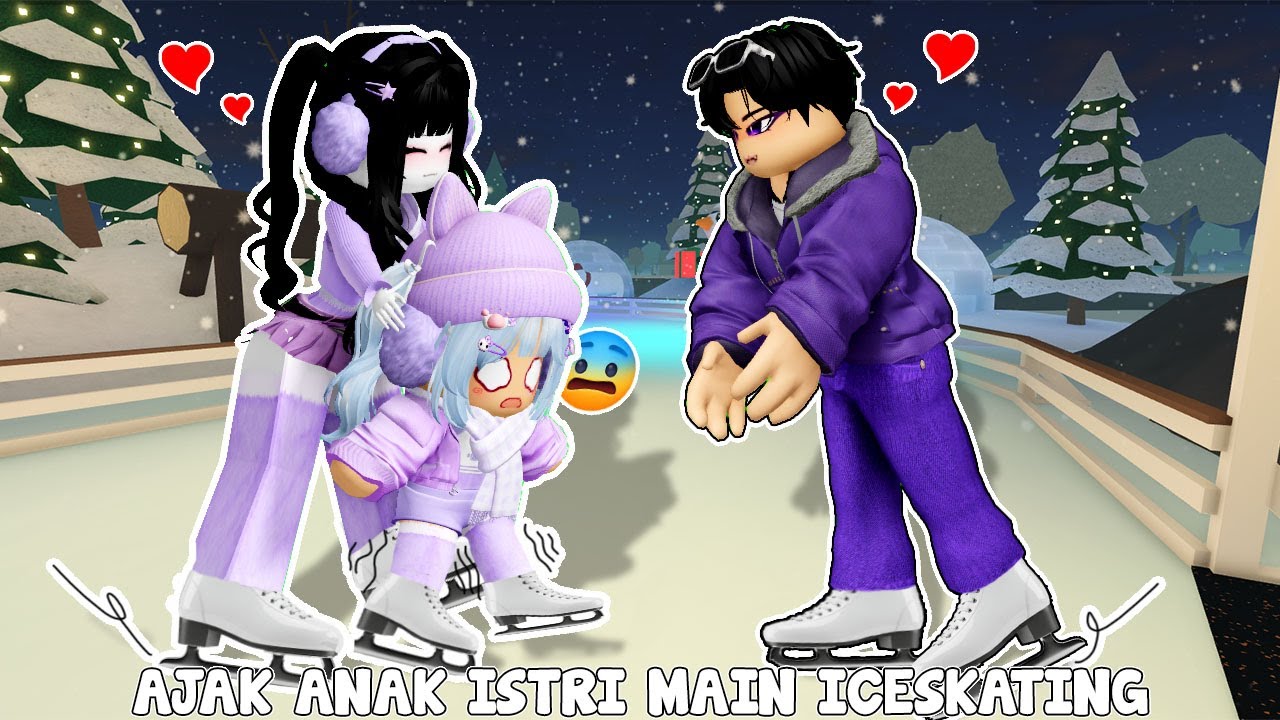 BIBI JATUH TERUS MAIN ICESKATING UNTUNG ADA AKU PAPINYA😎😎 | BLOXBURG