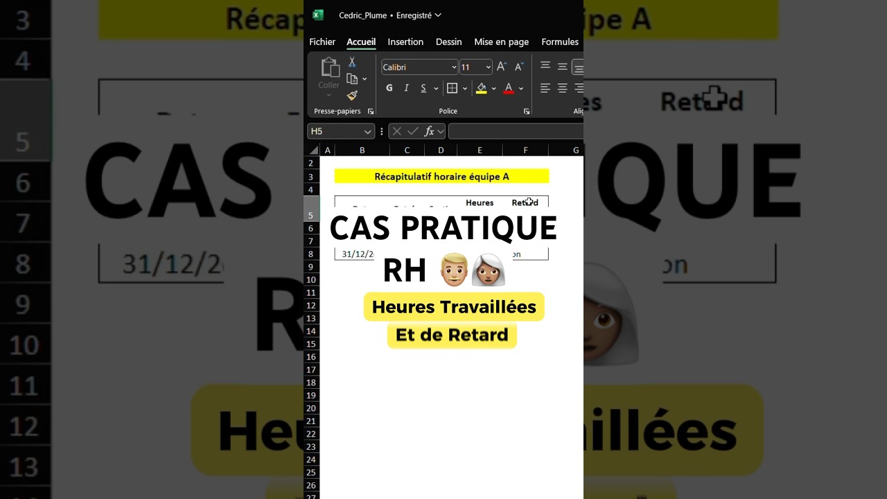 Cas Pratique RH👨🏼👩🏽&zwj;🦳🚀 #excel #data #astuce #finance #tutorial #exceltips #automatisation