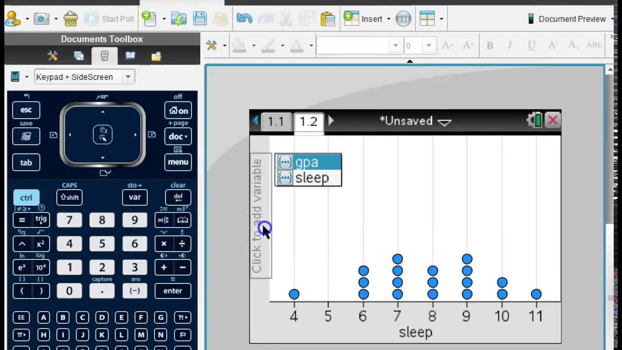 TI Nspire: Scatter Plots and Best-Fit Line