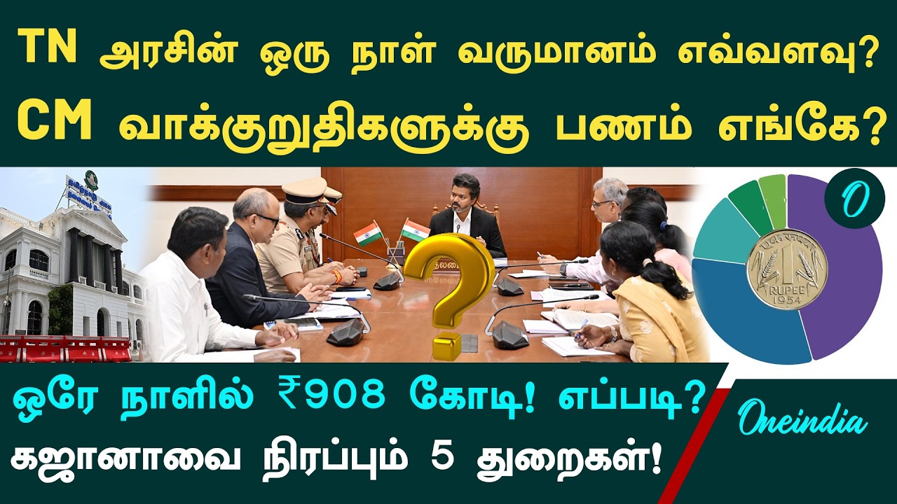 TN Govt 1 நாள் வருமானம் எவ்வளவு? Vijay-ன் வாக்குறுதிகளுக்கு போதிய நிதி இருக்கா? | Revenue Explained