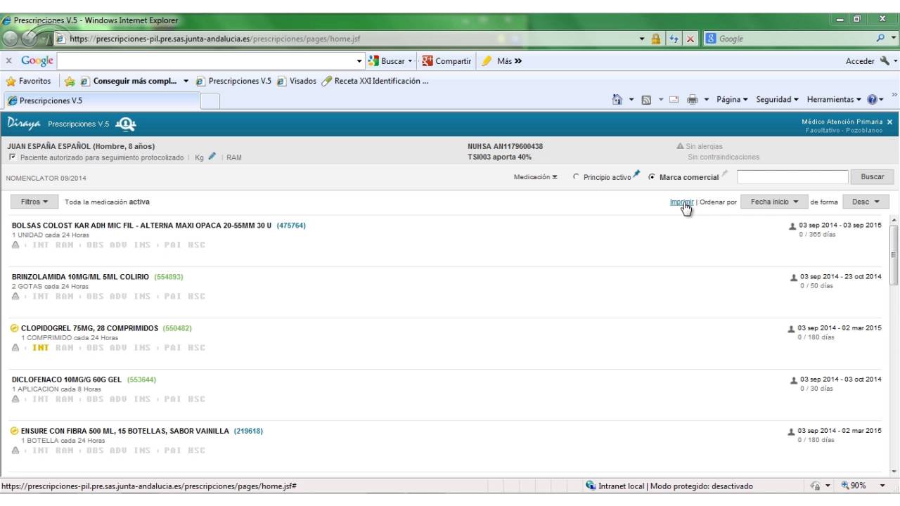 R XXI  hoja informativa de prescripciones