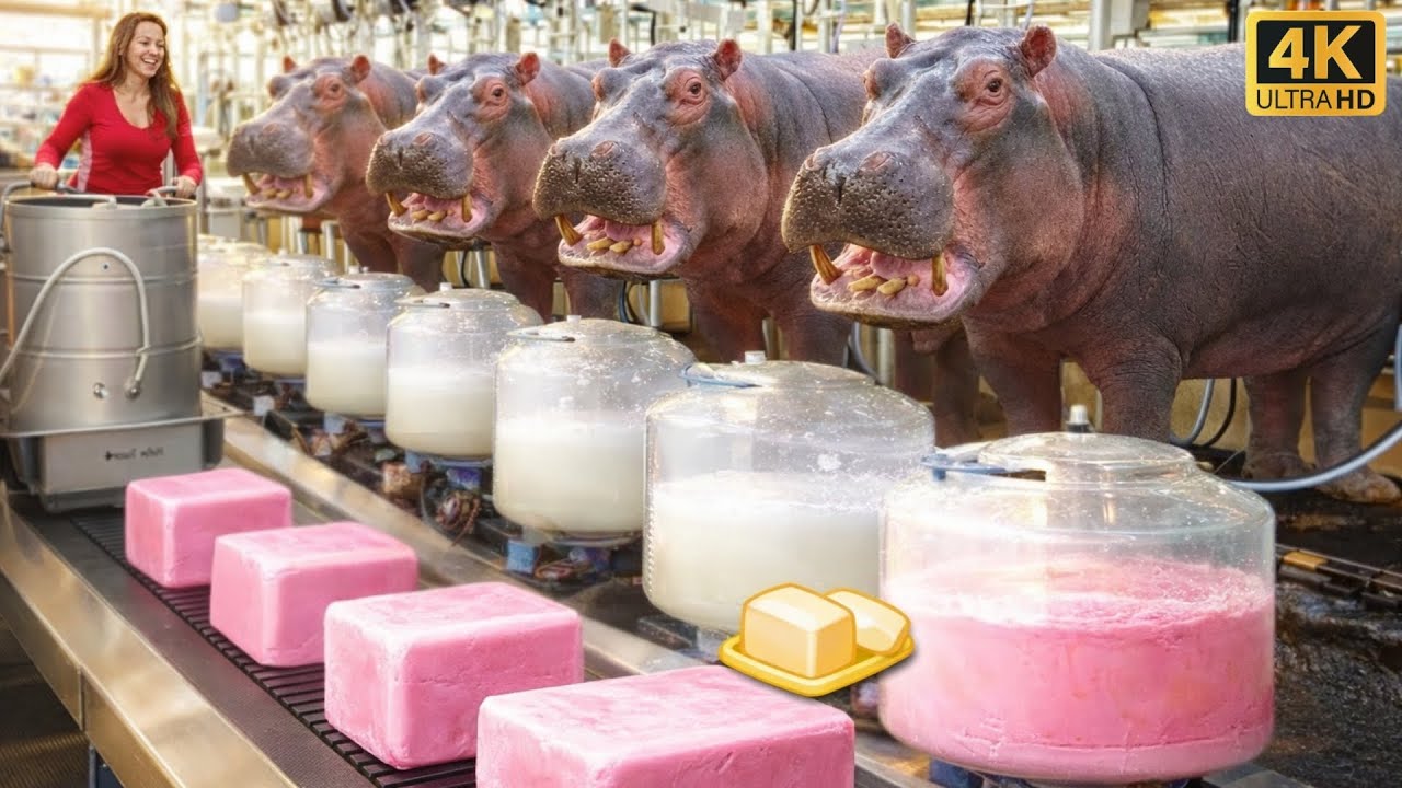 😱 Inside the Million Dollar Hippo Milk Factory — The Process They Don’t Show You!