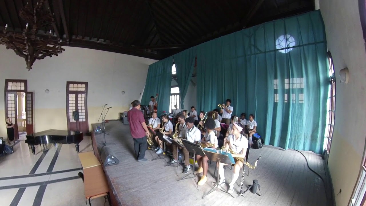 Student Musicians Performing During Havana Jazz Festival at Conservatorio de M&uacute;sica Amadeo Rold&aacute;n