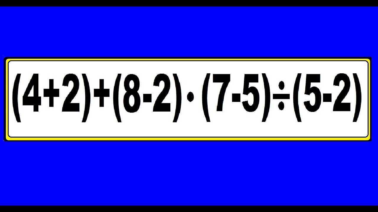 How solve this expression?  (4+2) + (8-2) x (7-5) / (5-2)     Math expression, an example.