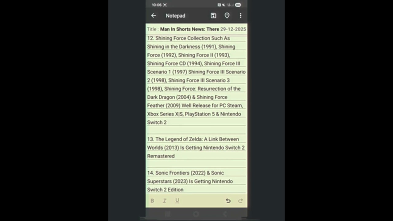 MIS News: Alot of Nintendo 3DS, Wii U & Switch 1 Games Getting Remastered on 2026 for Switch 2 Ports