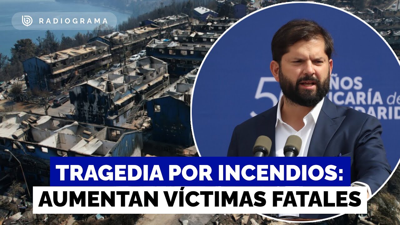 Aumentan víctimas fatales y Presidente Boric es increpado en visita por incendios en Bío Bío