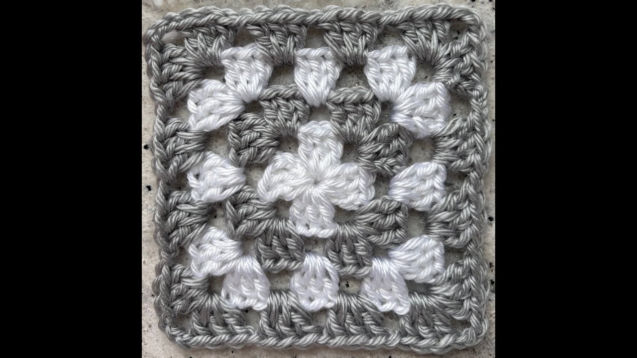 Left Hand Beginner Basic Granny Square Pattern in Slow Motion.