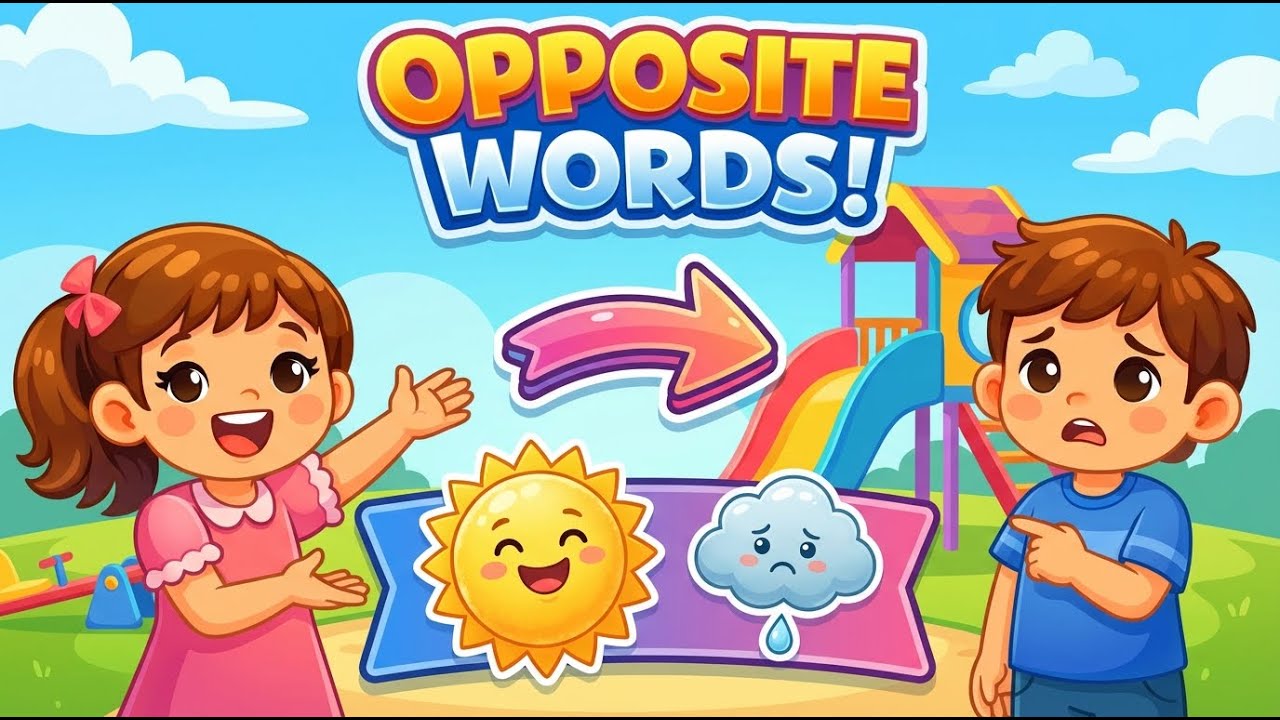 Opposites Crash Course ⚡ | Preschool Vocabulary Basics