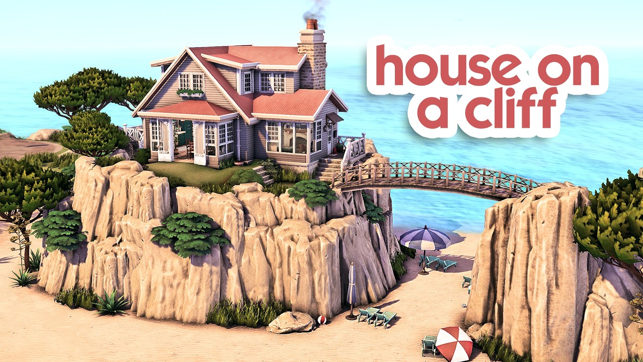 Уединенный дом на скале | Спидбилд в The Sims 4