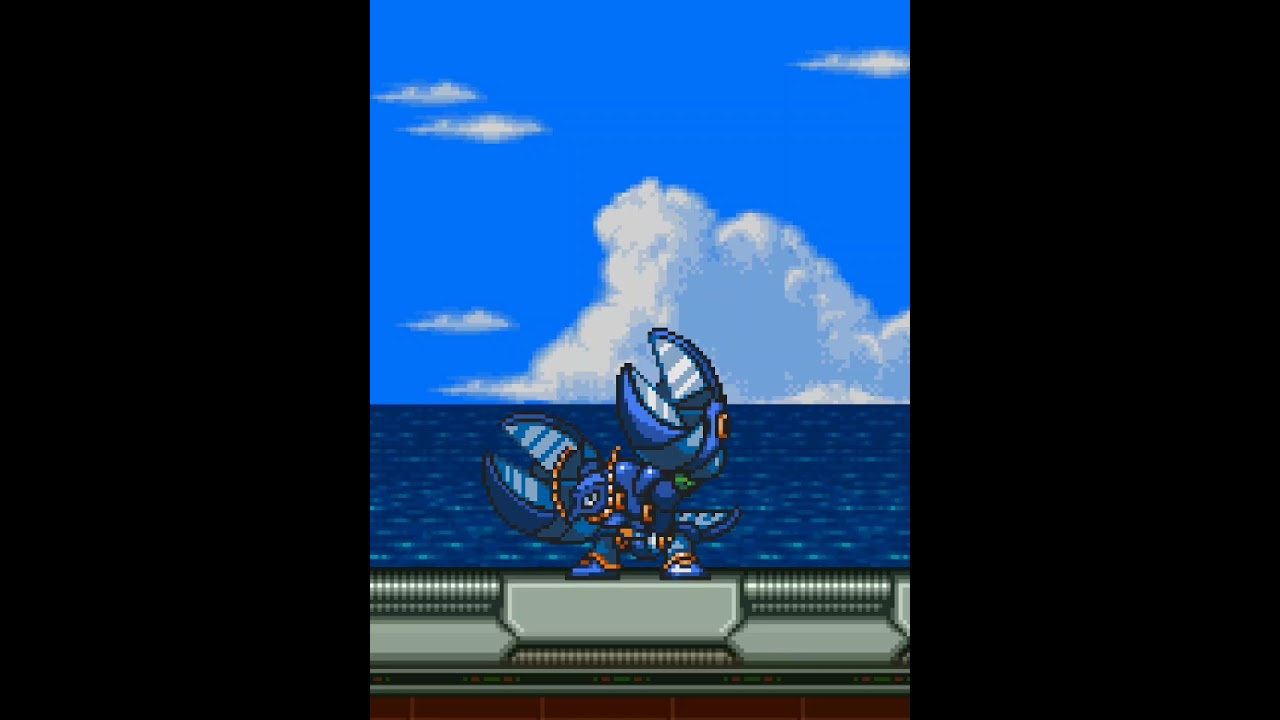 Blue crawfish jumpscare #animation #spritesanimation #megamanx3 #meme
