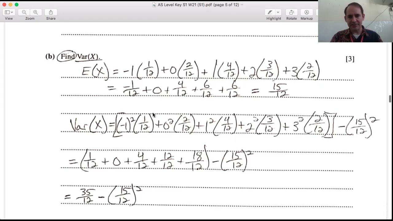 Cambridge AS Level Worked Solutions Probability & Statistics 1 October/November 2021 Paper 51