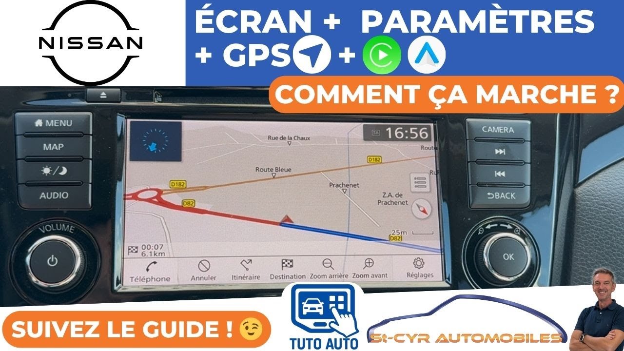 NISSAN Juke, Qashqai, X-trail, GPS, radio,  Carplay, Android auto, paramètres, Guide complet…