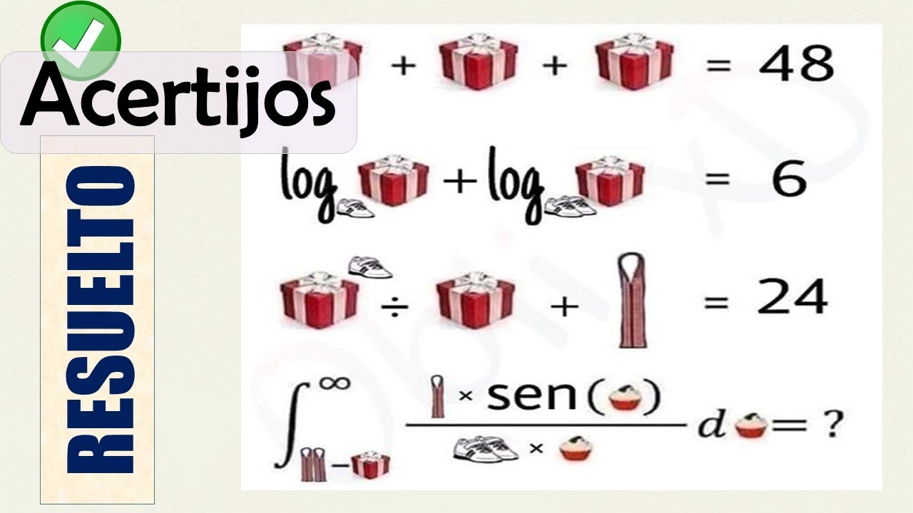 Solución de Acertijo matemático de figuras - Sistema de Ecuaciones (Problem and figure exercises)