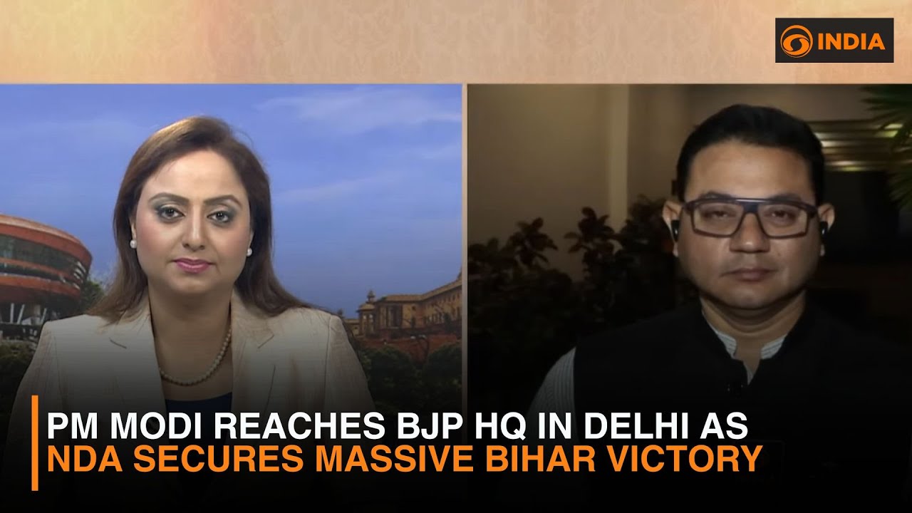 PM Modi Reaches BJP HQ in Delhi as NDA Secures Massive Bihar Victory