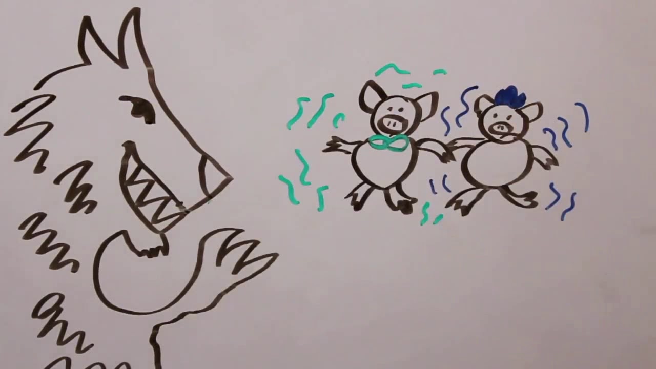 EL lobo y los tres cerditos . historias español . Cuentos infantiles