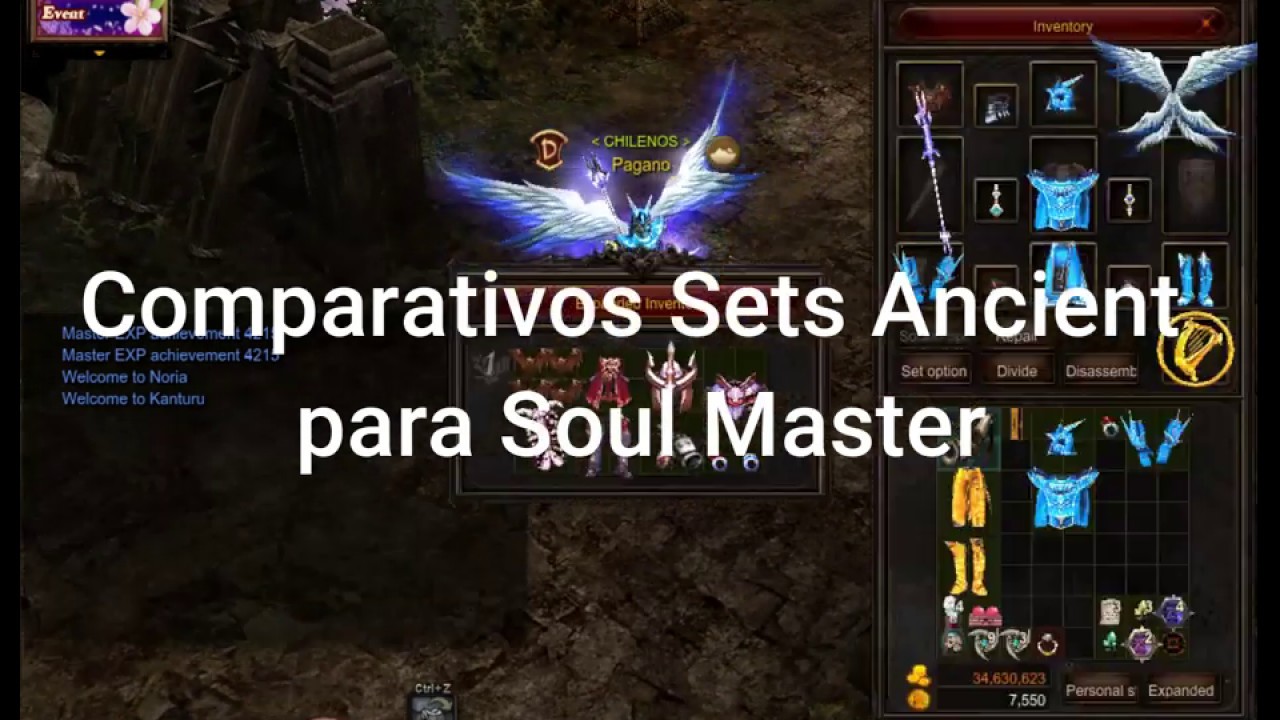 Comparativo sets ancients para SM - Mu Online Webzen