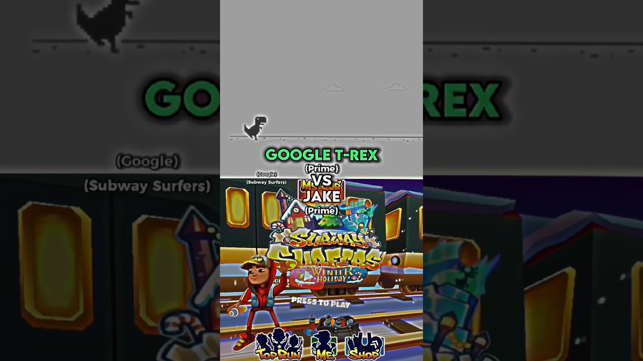 Jake (Subway Surfers) vs Google T-Rex
