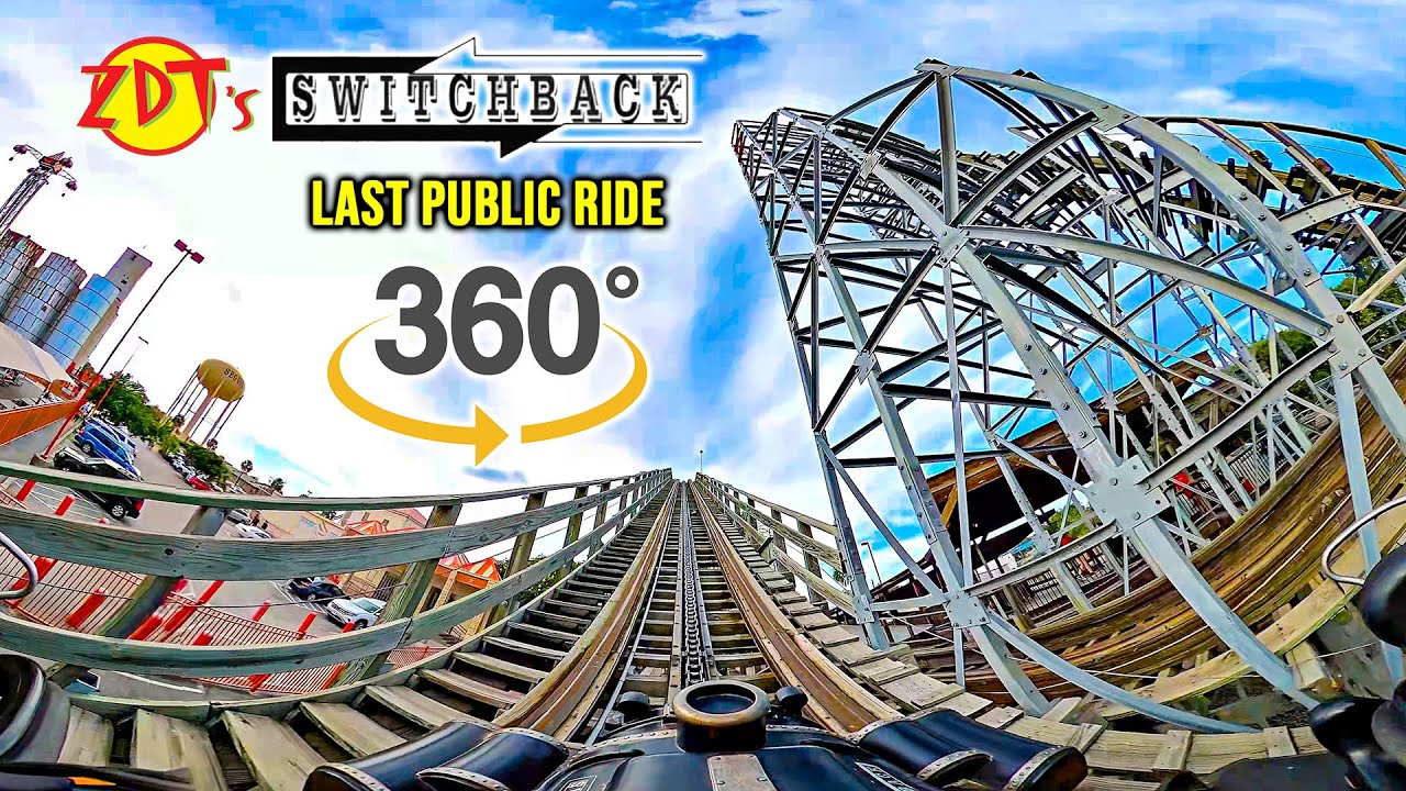VR 360 Last Public Ride Switchback Roller Coaster On Ride Front Seat POV ZDT's 2025 08 17