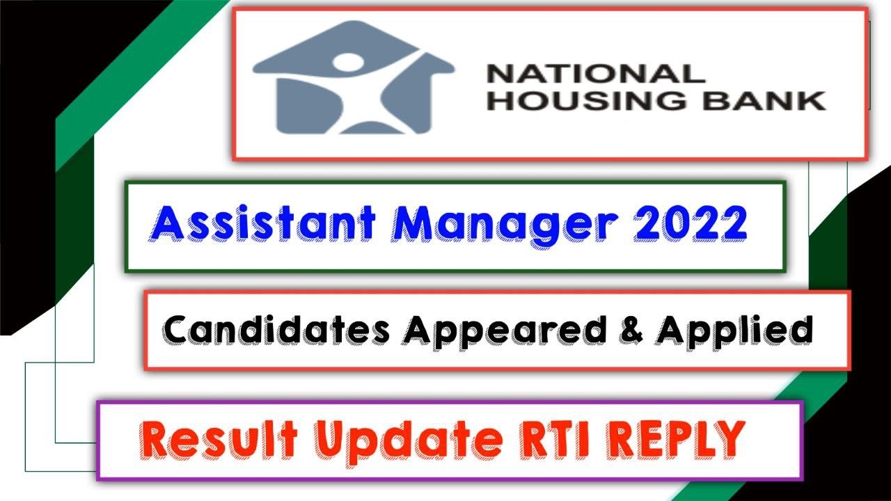 NHB Assistant Manager 2022 Result RTI Reply