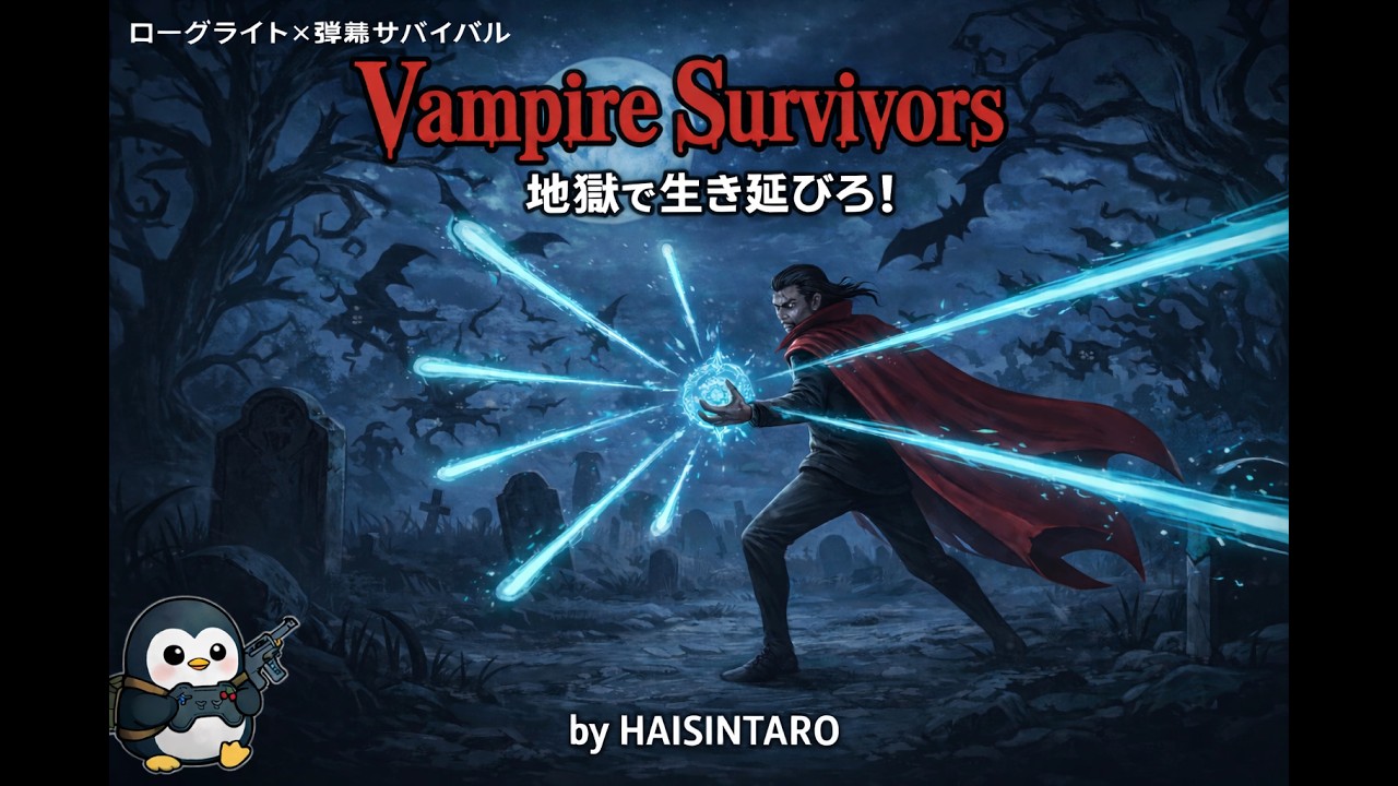 [PC] Vampire Survivors(ｳﾞｧﾝﾊﾟｲｱ ｻﾊﾞｲﾊﾞｰｽﾞ) 　その１　「なぜかハマるローグライクな弾幕サバイバル！？」